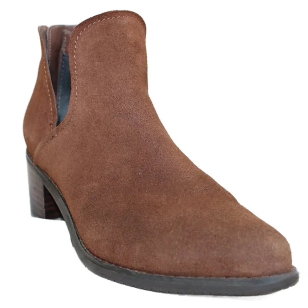 Blondo Eliza Brown Mocha Suede Waterproof Western Attitude Bootie Size 7.5